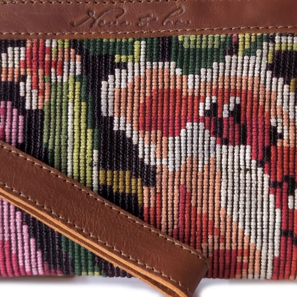 NENA & CO Bag Artisan Vintage Woven Clutch with Wrist Strap *EXCELLENT* - Picture 5 of 12